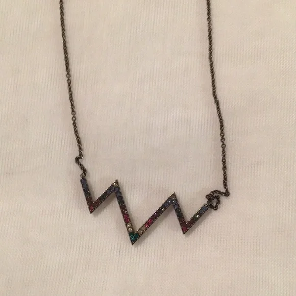 NADRI Heart Beat Multi color stones necklace (N) - Picture 3 of 5